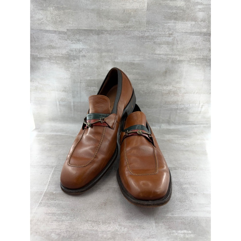 Allen Edmonds Seville Brown Leather Bit Loafers Square Toe Men Sz 11 B 1337